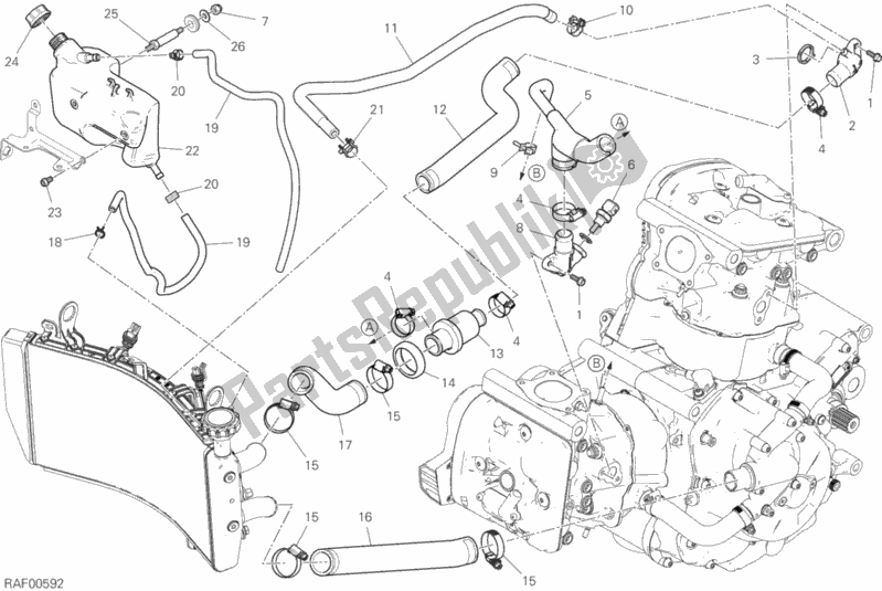 Todas las partes para Sistema De Refrigeración de Ducati Supersport Thailand 950 2017